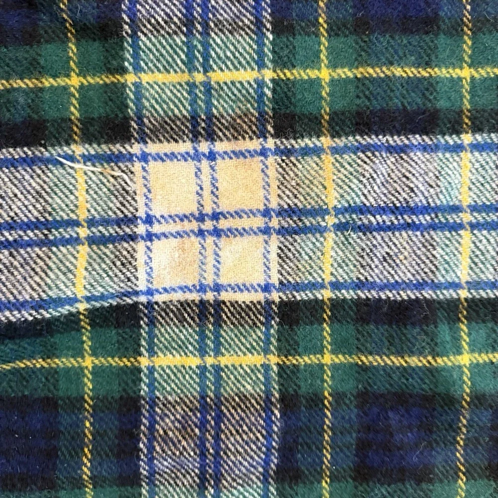 Vtg‎ Edinburgh Woollen Mill Pure Wool Blanket Throw Plaid Fringe 54 x76 Scotland